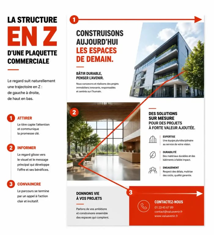 Schéma de la structure en Z pour une plaquette commerciale efficace